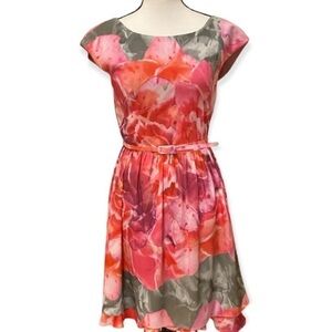 NWT Suzi Chin For Maggy Boutique Floral Pink Dress Size 6 Party Wedding New